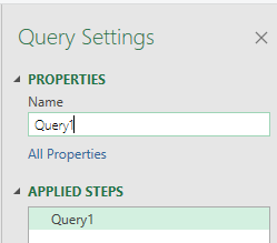 rename query from properties pane