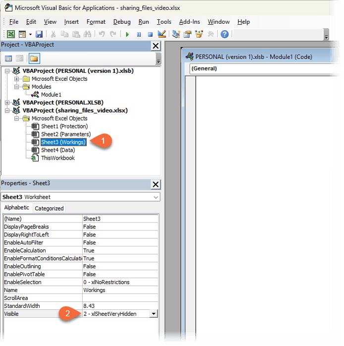 What is a very hidden sheet in Excel?