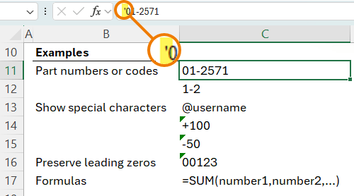 how to prevent Excel from removing the leading zeroes?