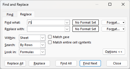 How to Find and Replace using Wildcards in
Excel?