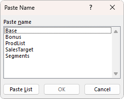 How to quickly insert a named range in Excel formulas?