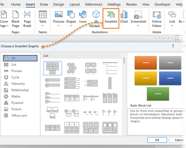 Smart Art Diagrams