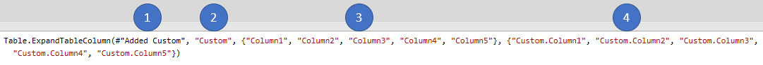 M code to expand column