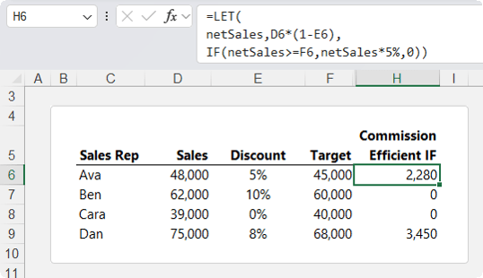How to Use LET to Simplify Repeated Calculations in Excel?