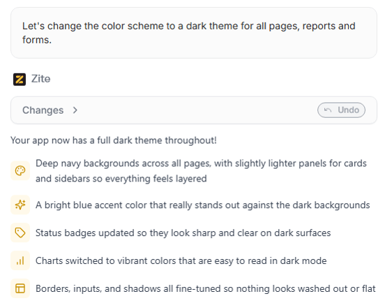 How to make changes to your Excel files using plain language in Zite?