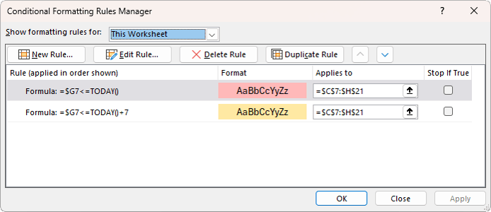 How to set
priority for Conditional Formatting rules in Excel?