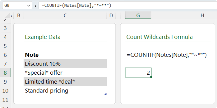 How to escape Wildcards in Excel?