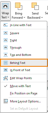 Set shape layout to Behind Text