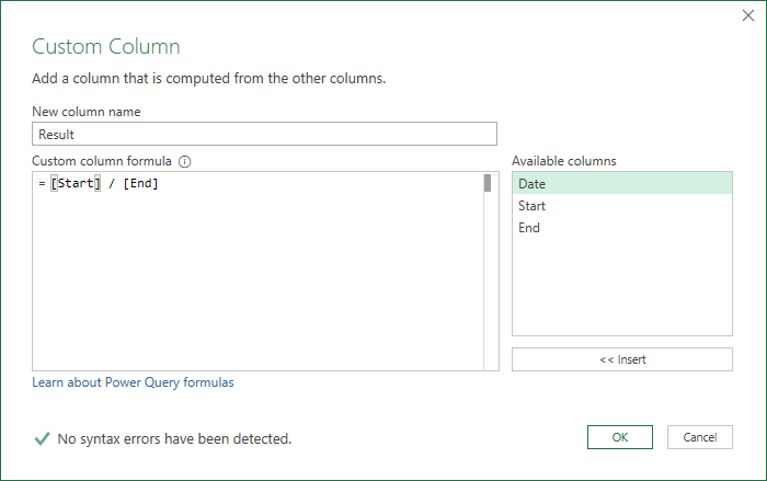 error dividing