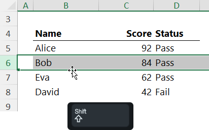how to move rows and columns in Excel without cutting them?
