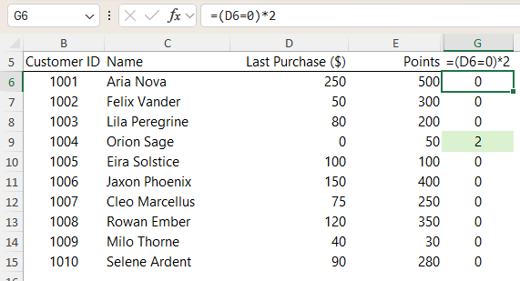 Logic Test Without Using IF Function