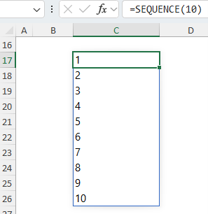 Use SEQUENCE function to number items