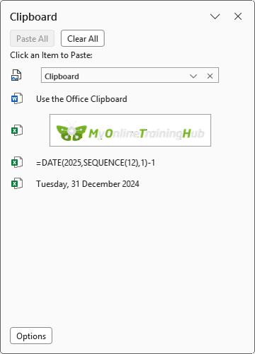 How to manage and paste multiple copied items from the Office Clipboard