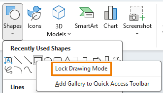 Lock drawing mode
