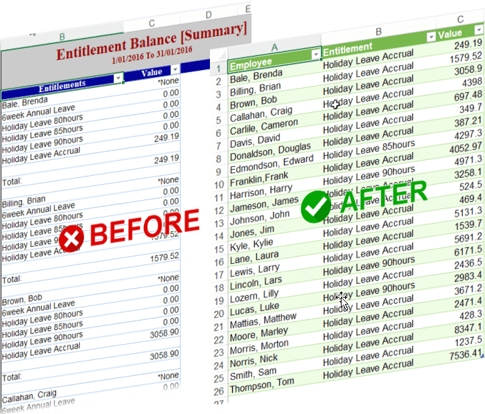 how to clean data using Power Query in an Excel table?