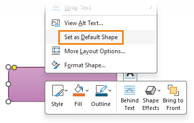 Set default shape