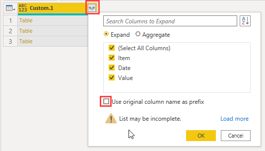 expand table columns