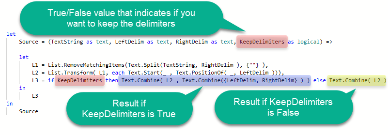 function to keep delimiters