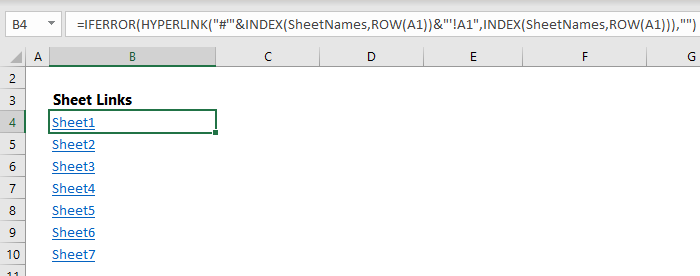 Dynamically List Excel Sheet Names