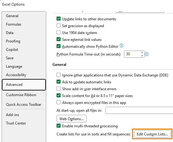 how to create custom autofill lists in Excel?