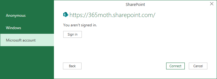 sign in to sharepoint