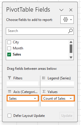 Drag Sales Field To Pivot Table Rows