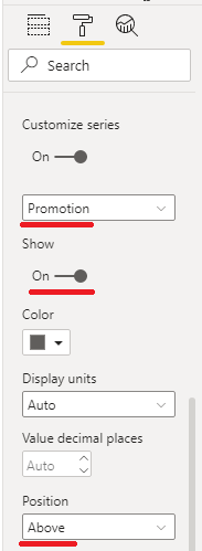 set promotion label to above
