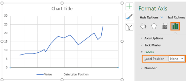 Label Specific Excel Chart Axis Dates Hide