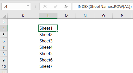 Dynamically List Excel Sheet Names My Online Training Hub