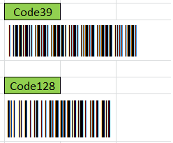 Comparing Code39 and Code128 Barcode Widths