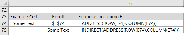Convert an ADDRESS to a Cell Reference