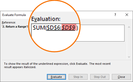 Excel INDEX Function Evaluate Formula