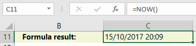 Excel NOW Function