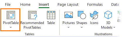 Insert Pivot Table button