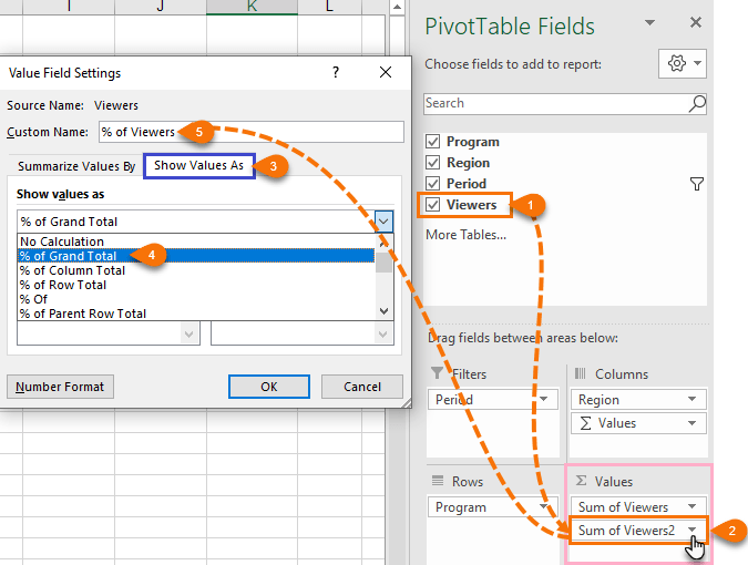 Excel Pivot Table Show Values As
