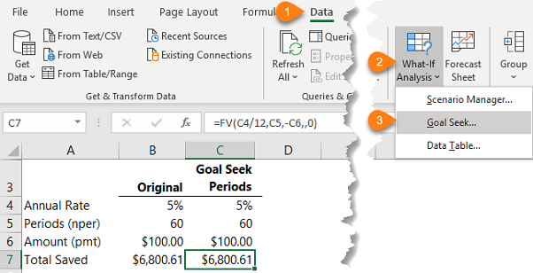 Excel goal seek dialog box