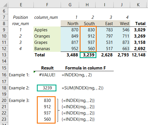 Return a Range with Excel INDEX Function