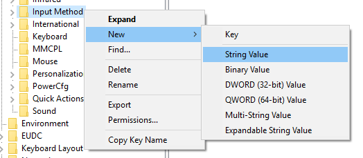 add string value in registry