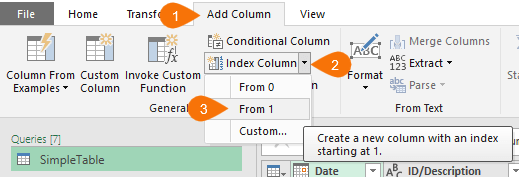 add an index column to both queries