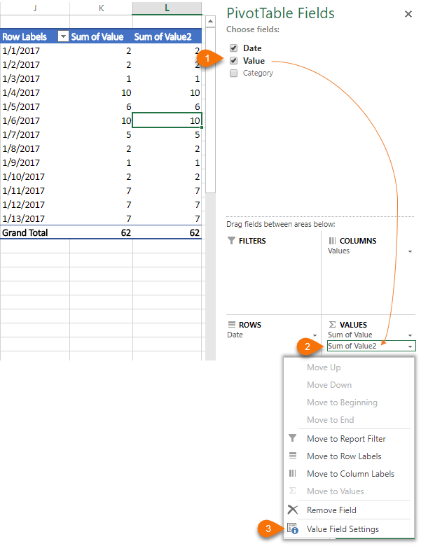 add value field to the values area