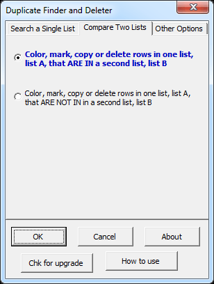Duplicate Remover Excel Addin tab 2