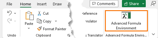install excel advanced formula environment