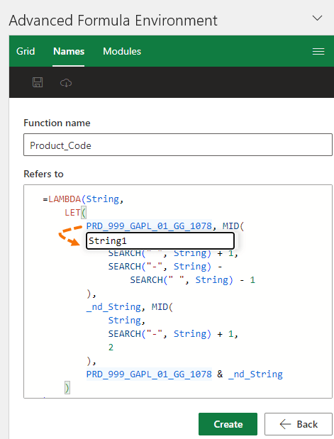 preview lambda function written in Excel Labs