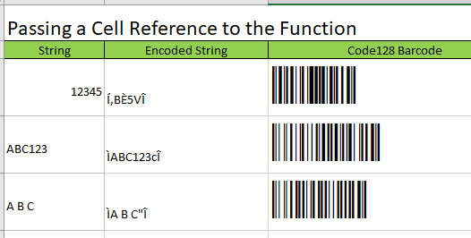 bar code example