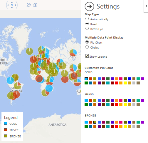 Customize Bing Map settings