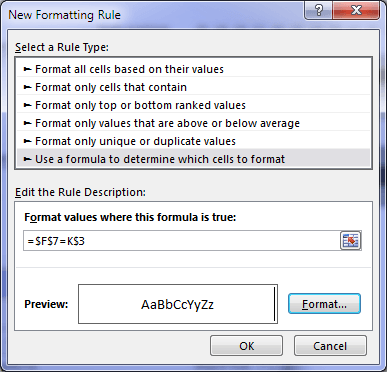 conditional formatting rules