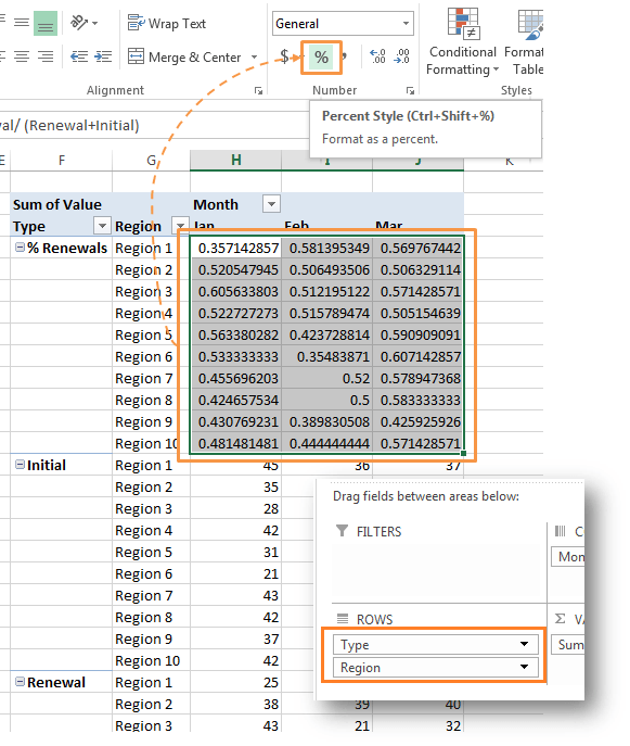 Format PivotTable calculated item