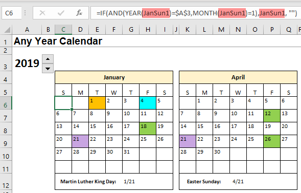 excel calendar templates for mac