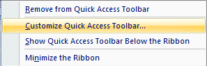 excel camera tool add to quick access toolbar