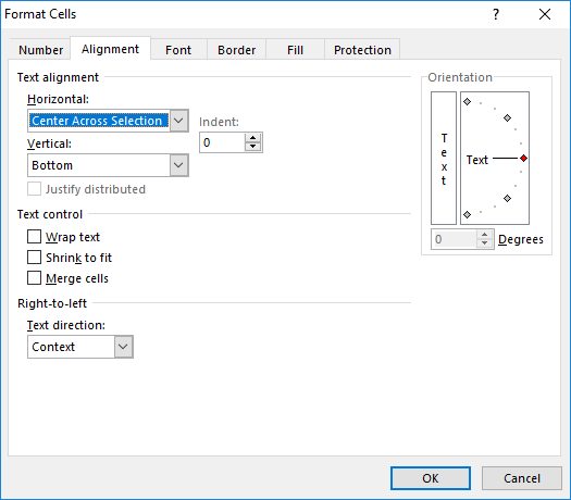 center across selection